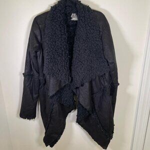 UNIF Black Chelsea Shearling Jacket Coat